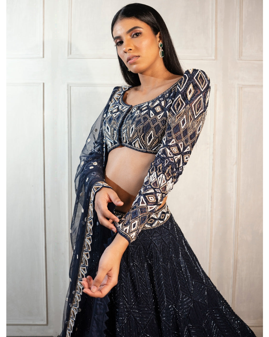 Navy Blue Darya Lehenga Set