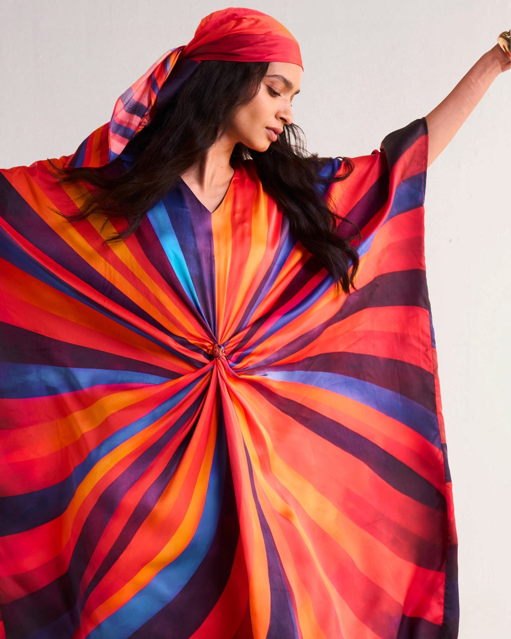 Swirl Kaftan With Scarf