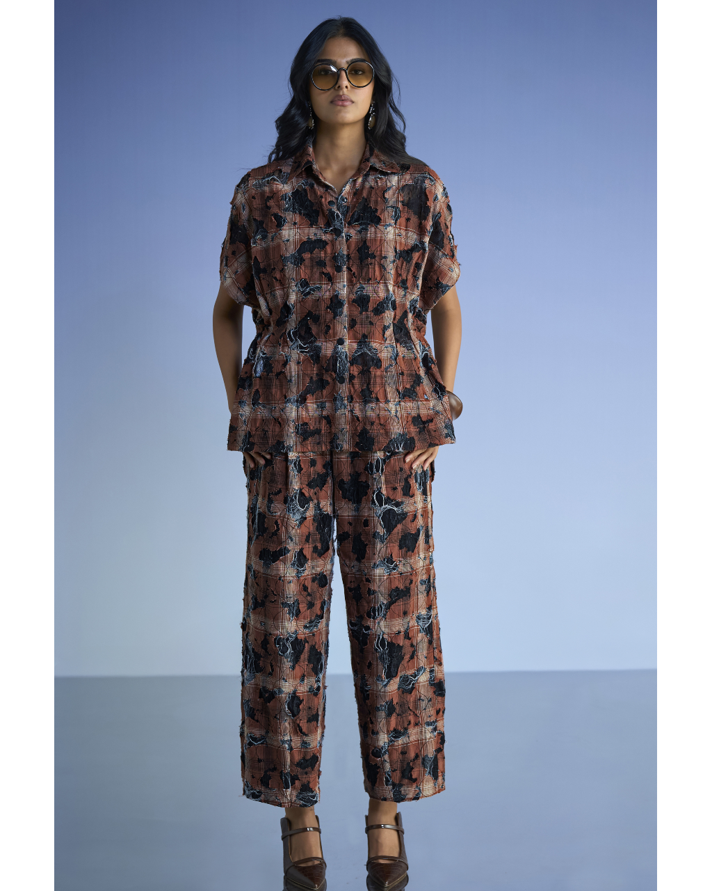 Distressed Shirt & Pant Set