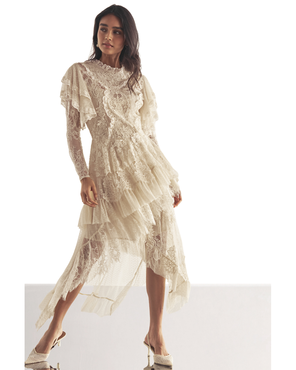 Cascading Lace Midi