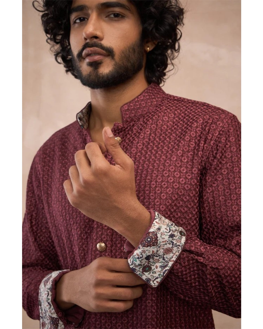 Burgundy Inara Foe & Sb Kurta Set