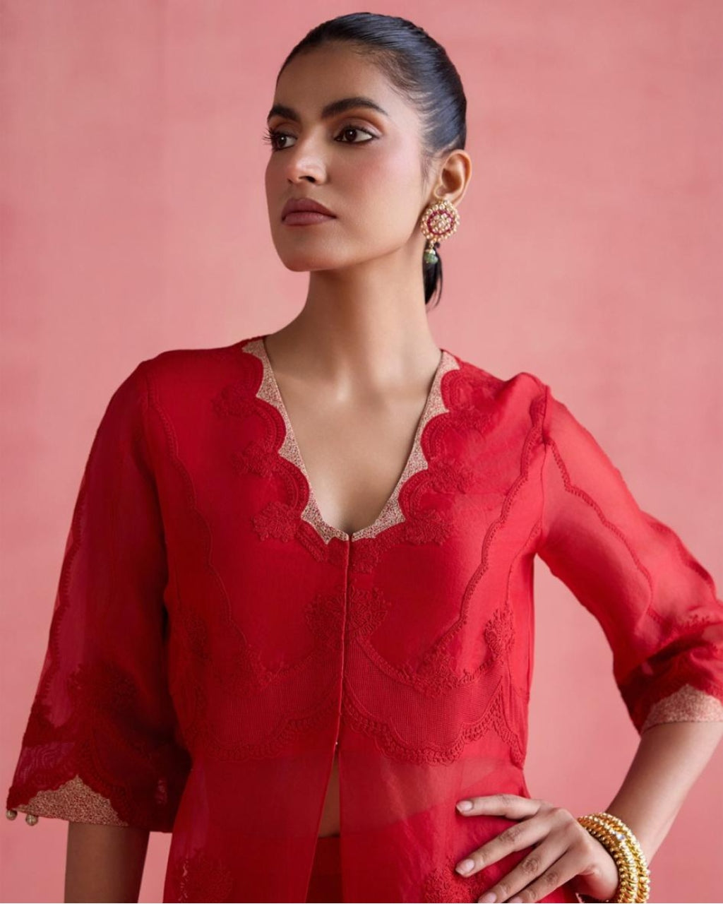 Ada Jacket Set - Red