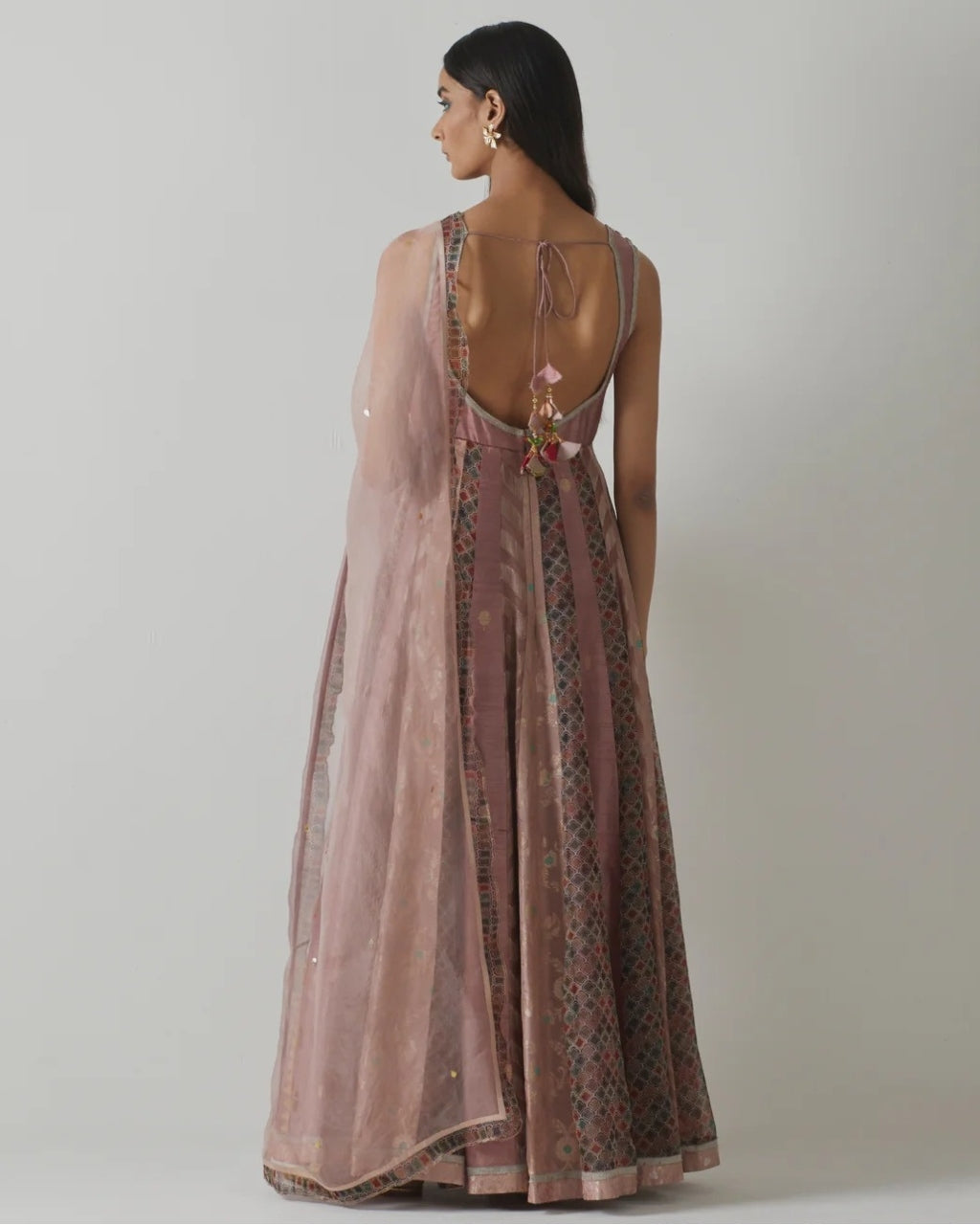 Mauve Embellished Anarkali Set