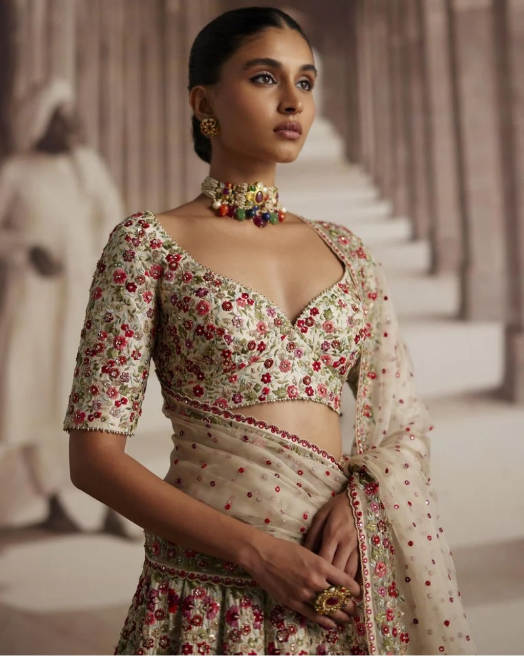 Floral Threadwork Lehenga