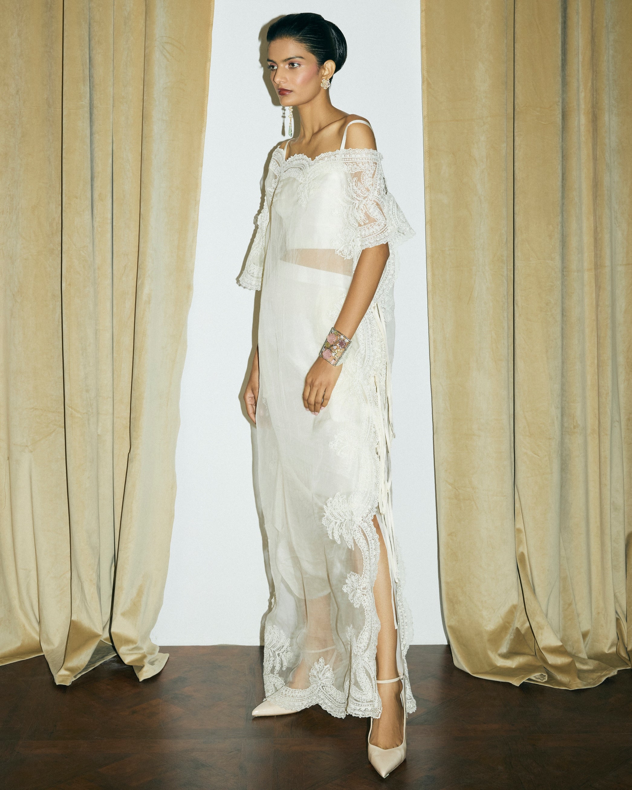 Myrtle Lace Cape With Bustier And Daria Skirt