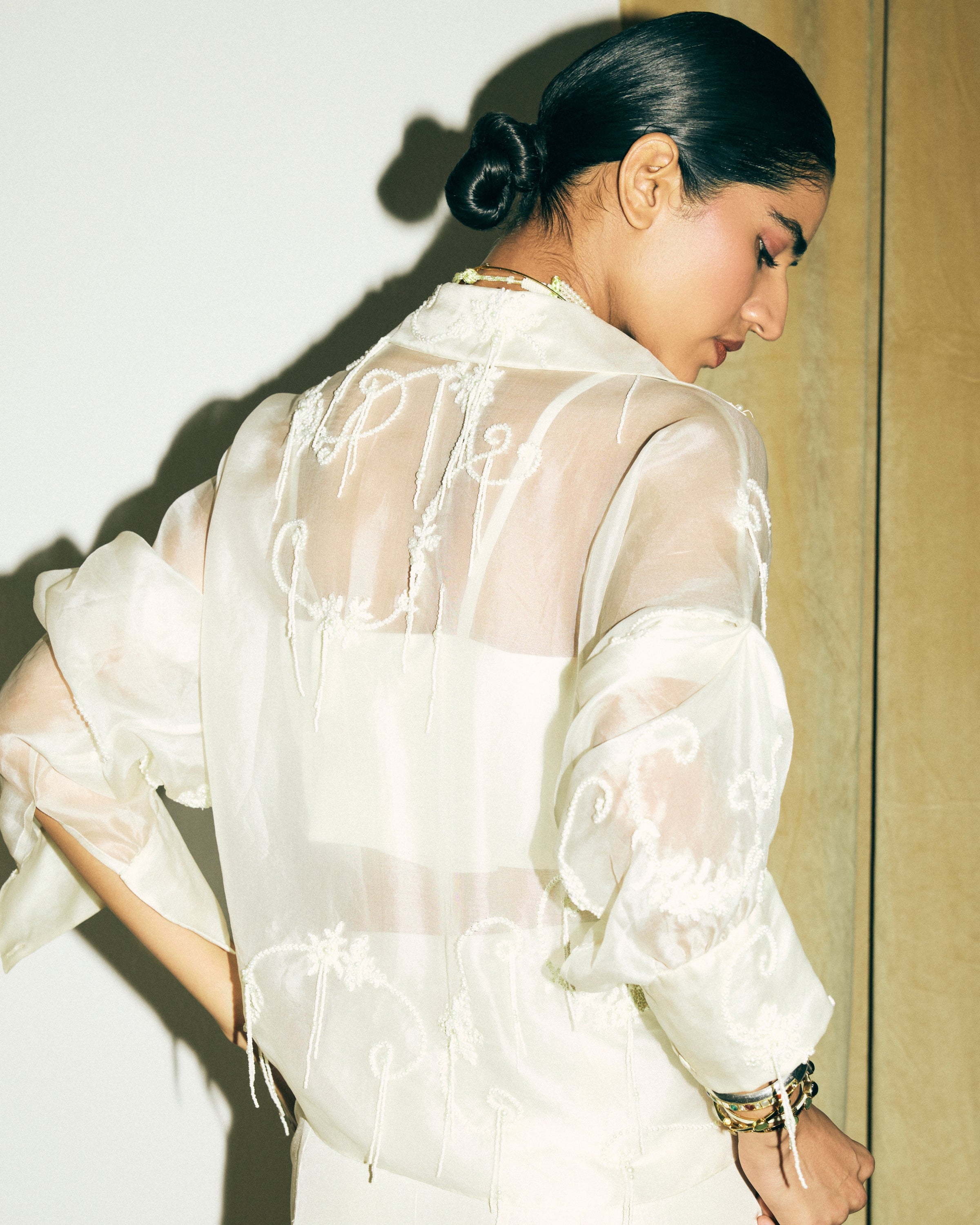 Ivory Bolero Jacket With Bustier And Daria Skirt