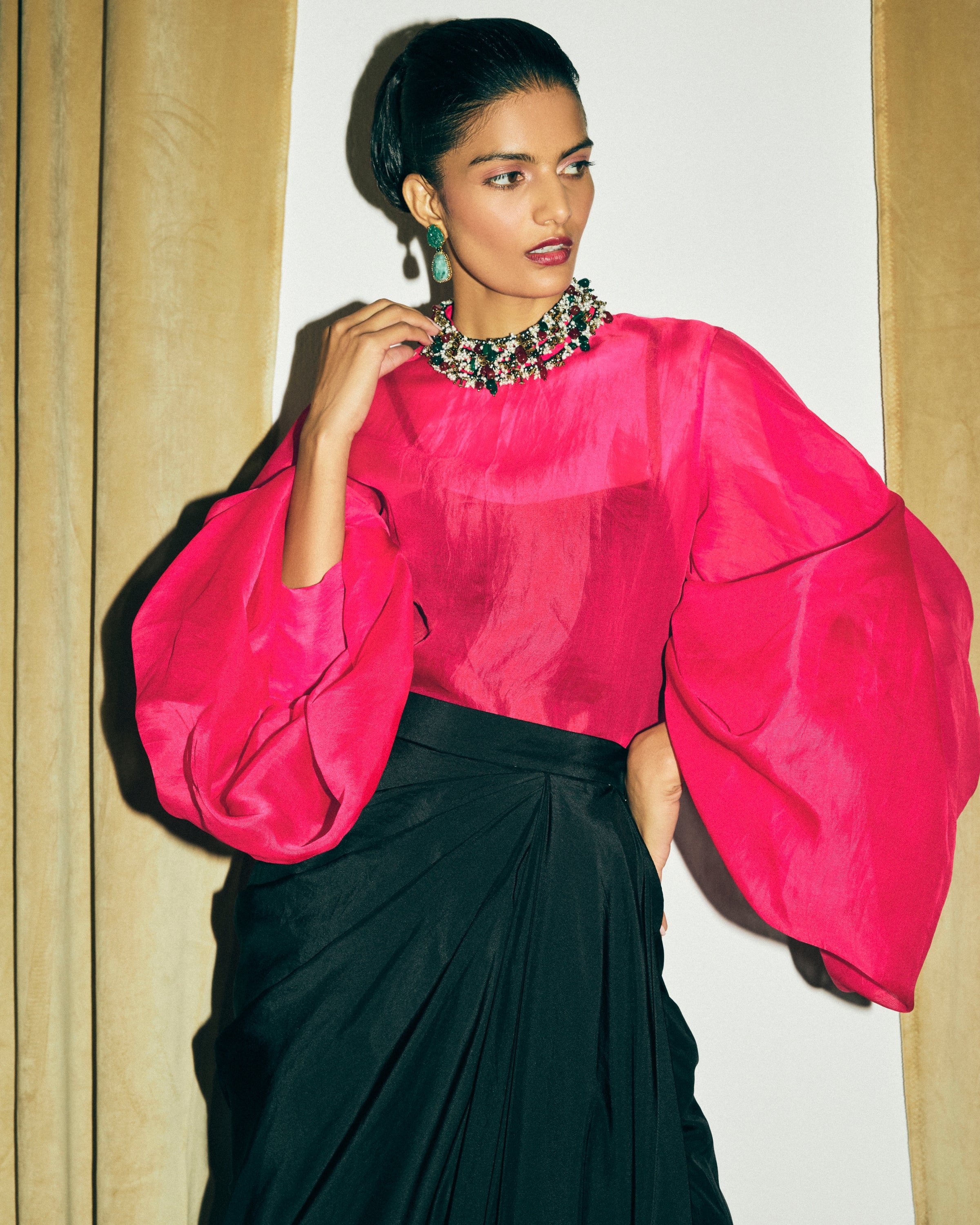 Colette Choker Shirt With Slip