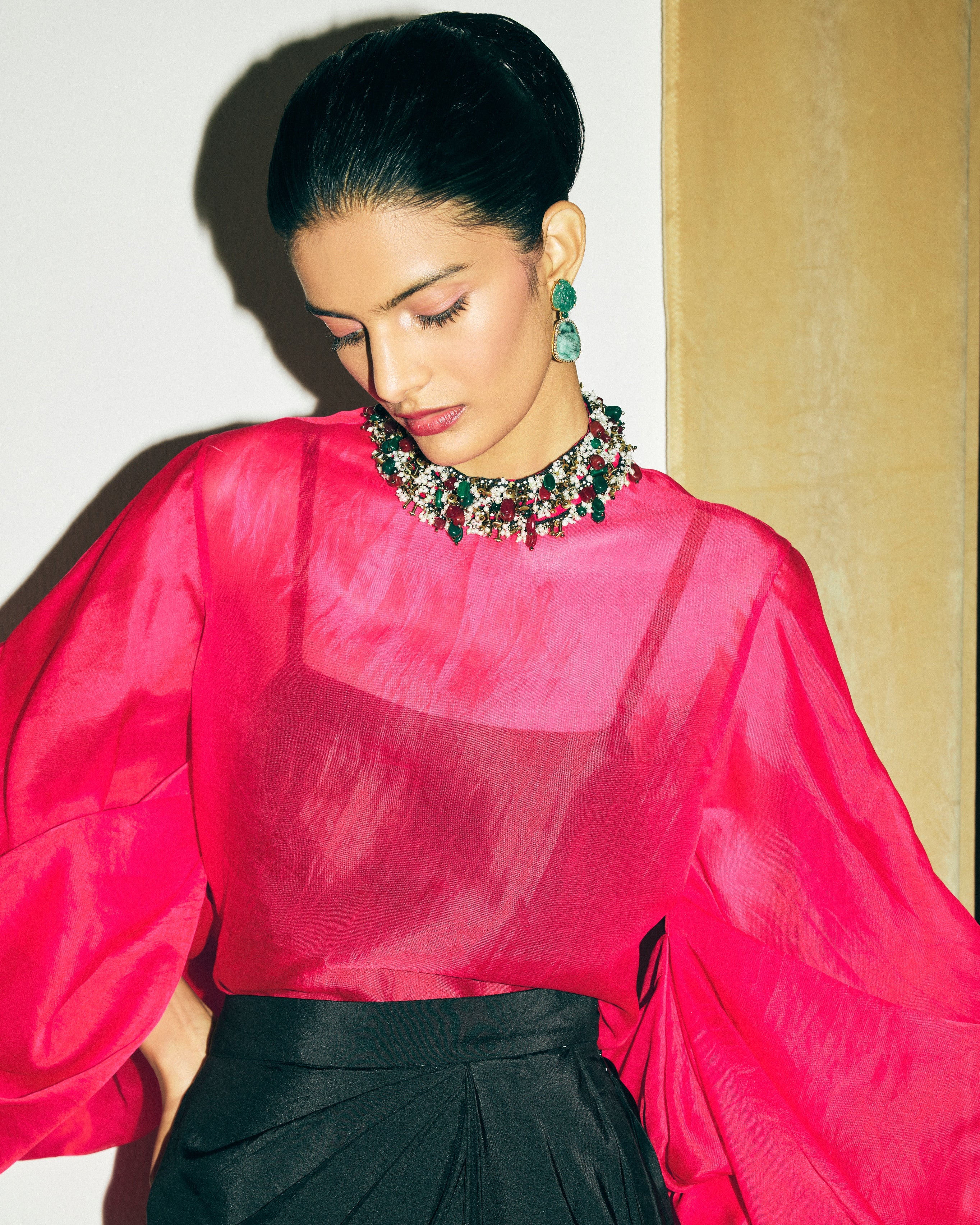 Colette Choker Shirt With Slip