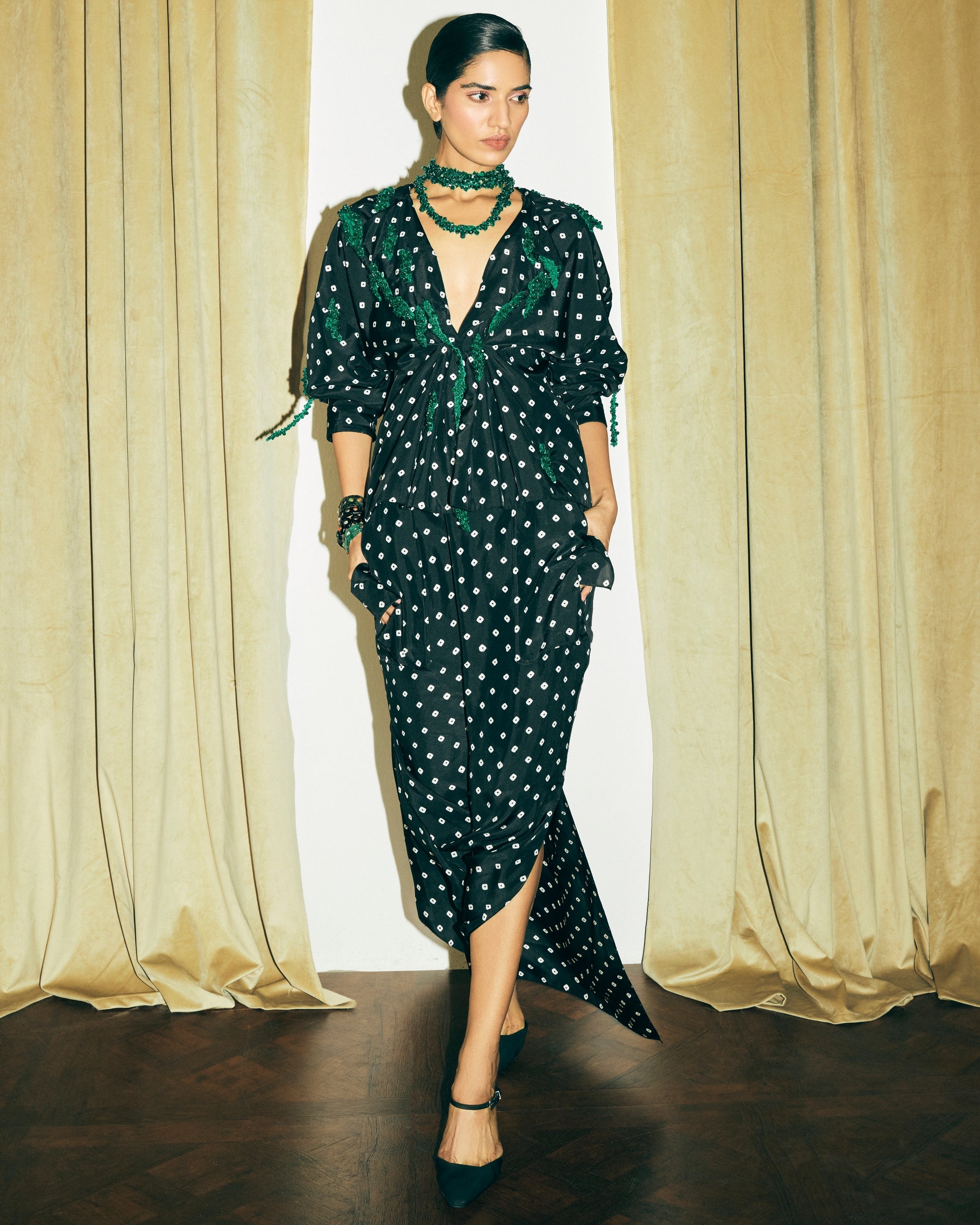 Black Virna Jacket With Daria Skirt