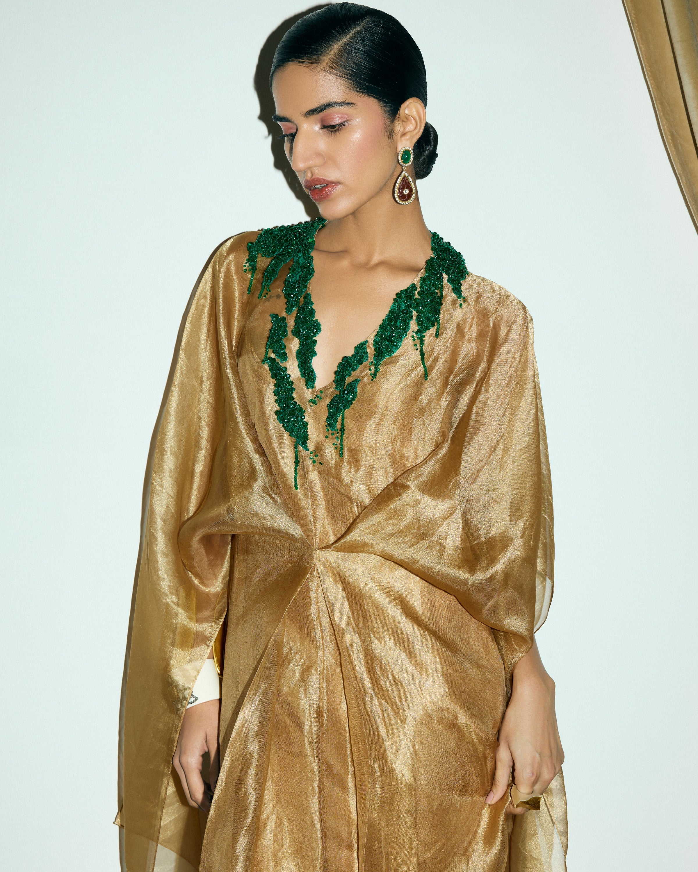 Gold Roma Dress With Slip