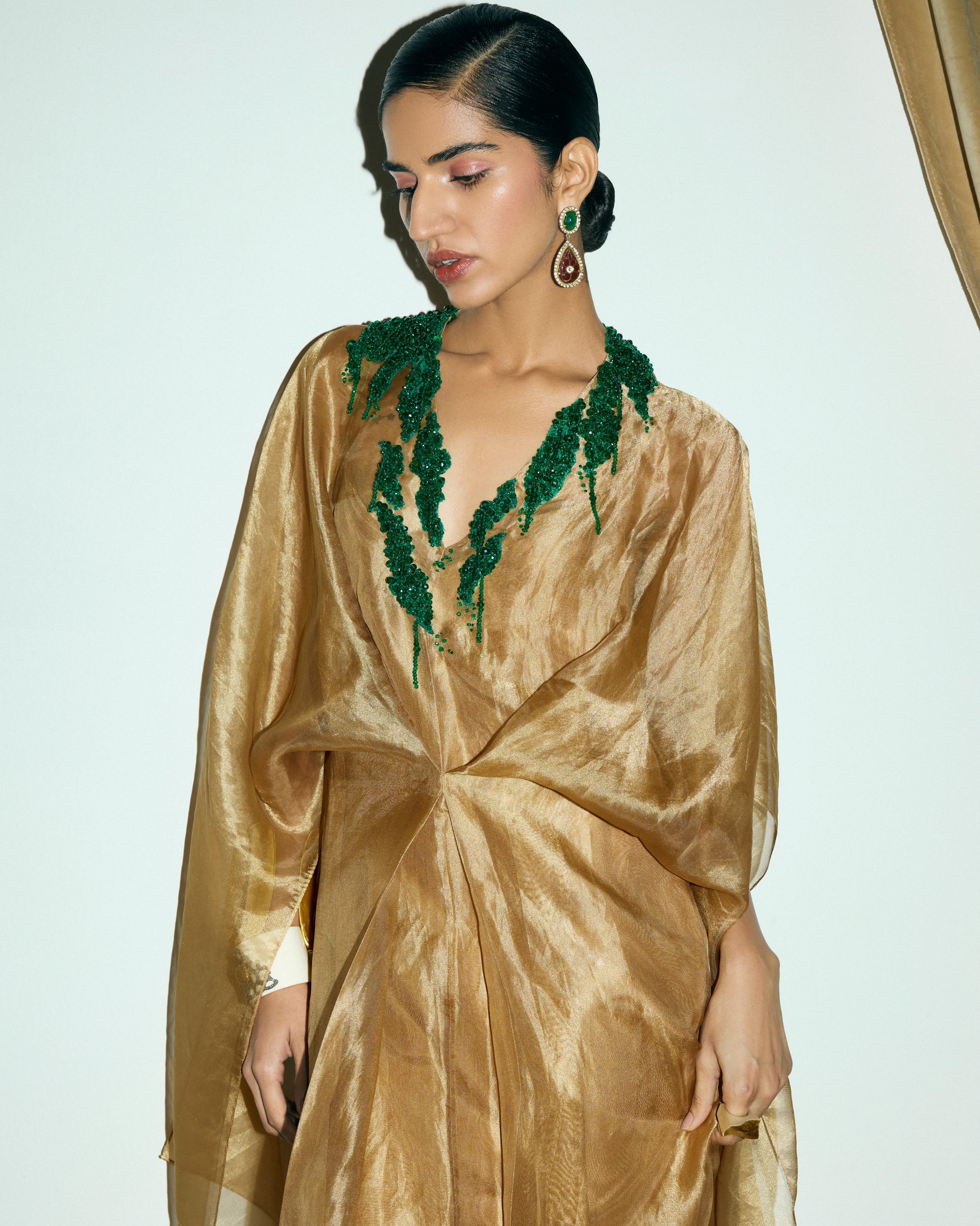 Gold Roma Dress With Slip