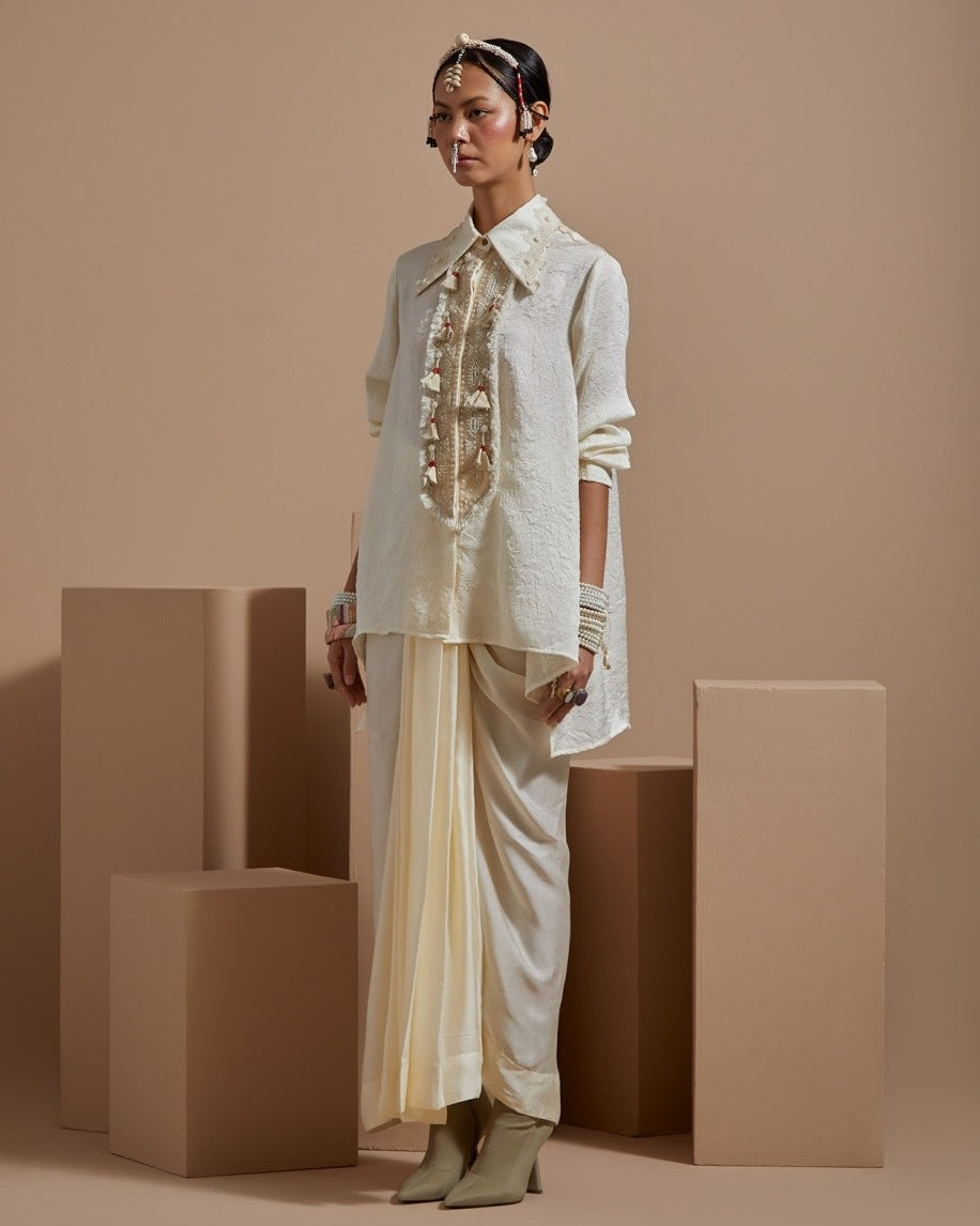 Soft Ivory Chanderi Coordinate Set