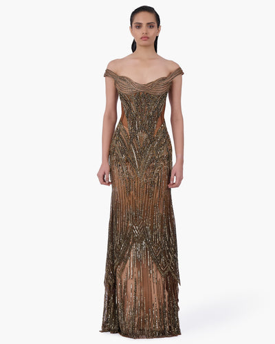 The Regalia Net Gown