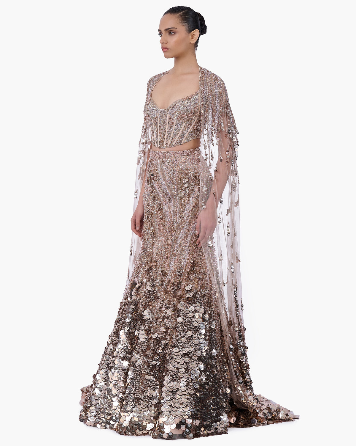 Crystallised Scale Lehenga