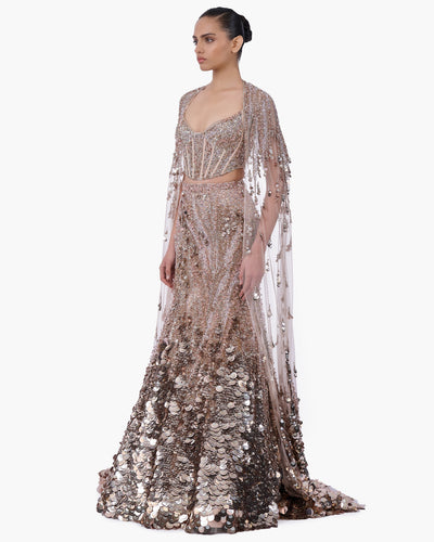 Crystallised Scale Lehenga