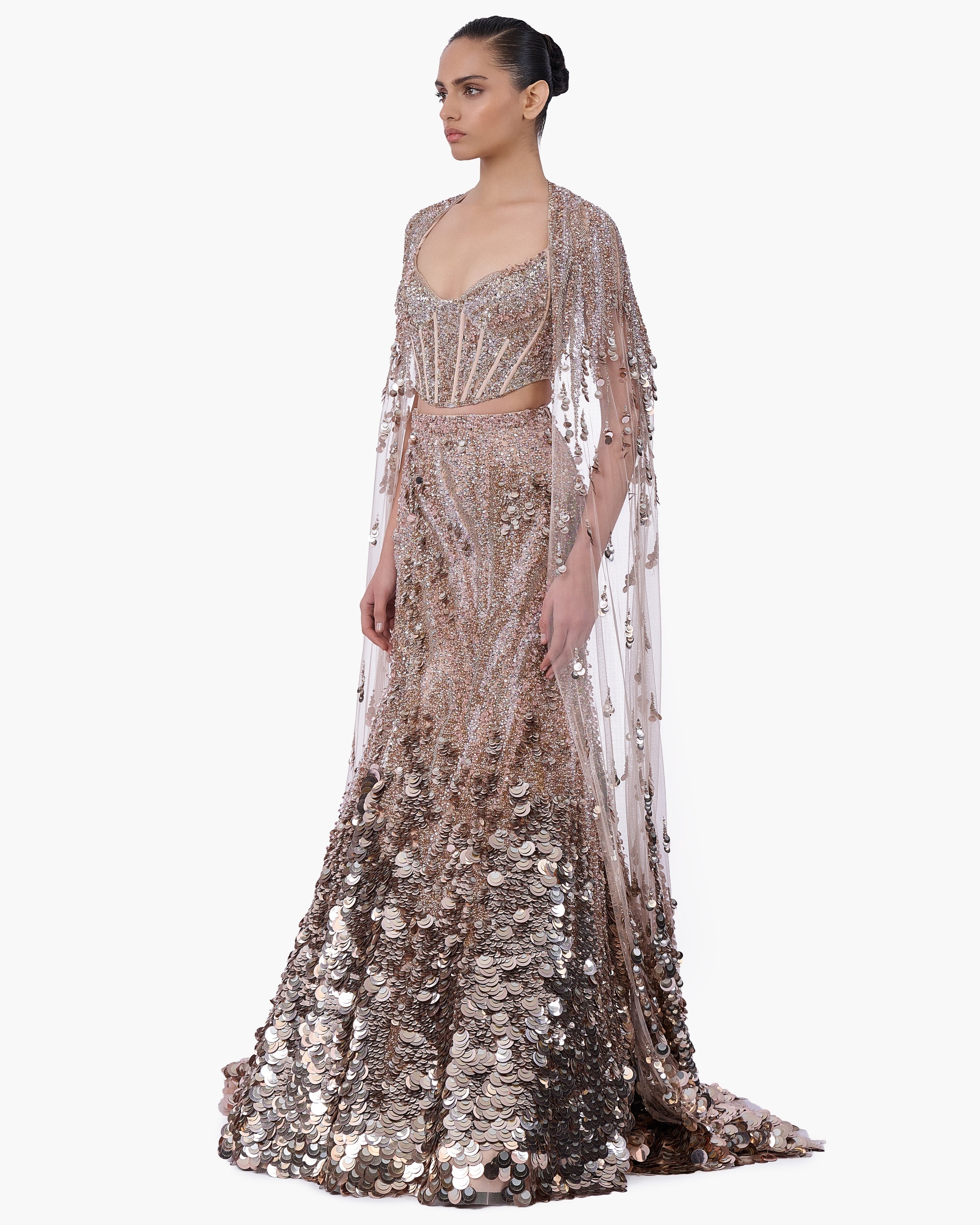 Crystallised Scale Lehenga
