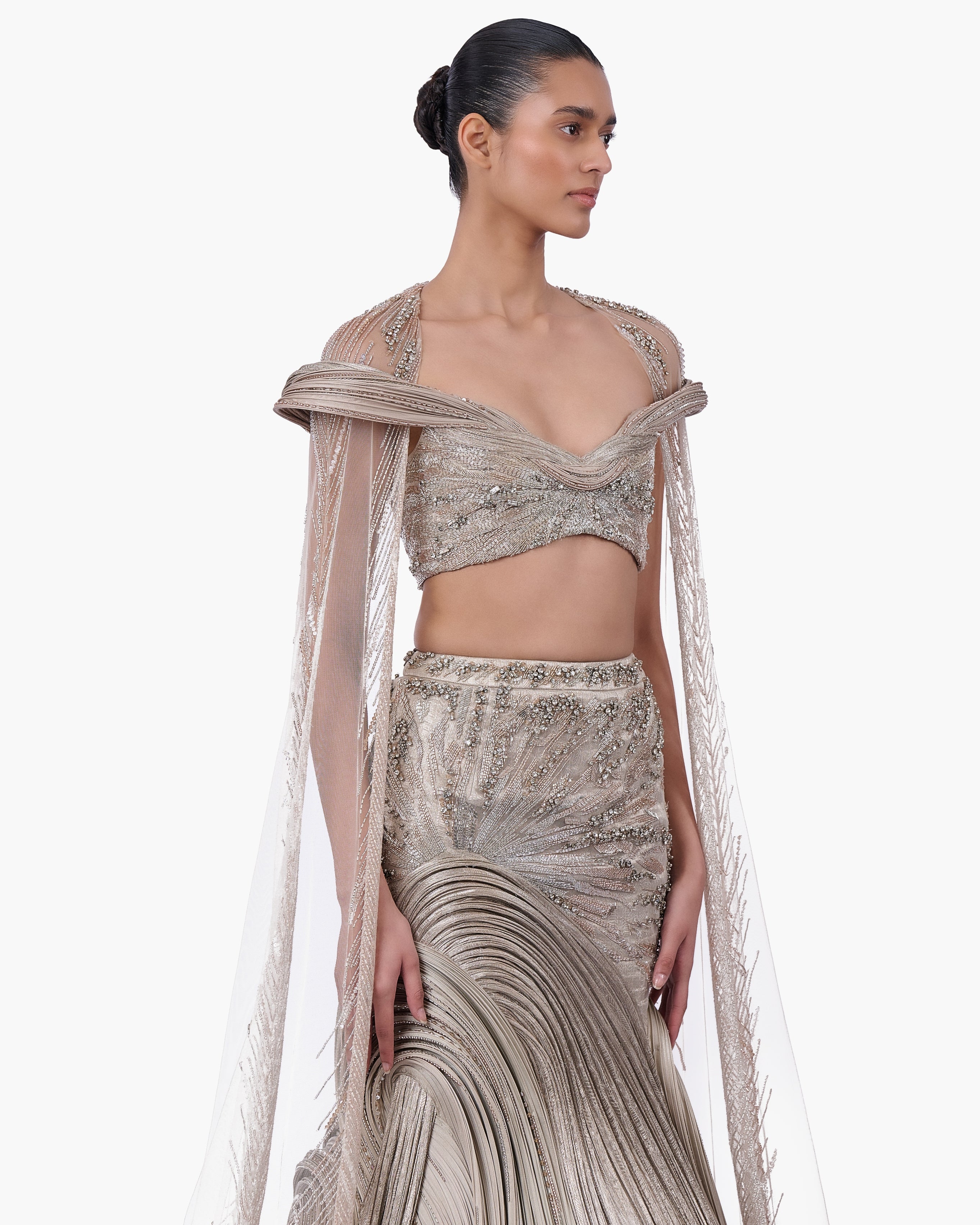 The Brocade Lehenga Set With Cape