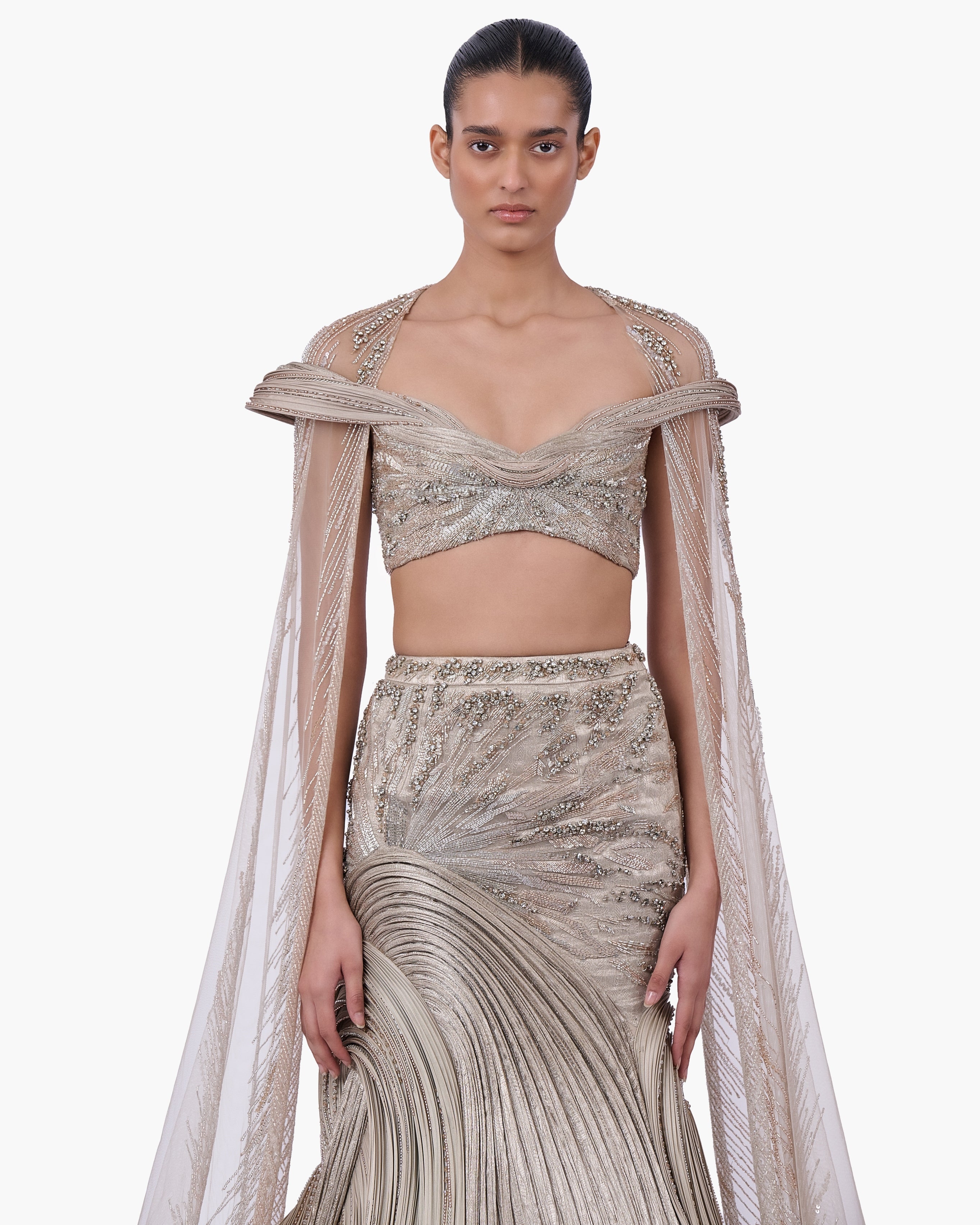 The Brocade Lehenga Set With Cape