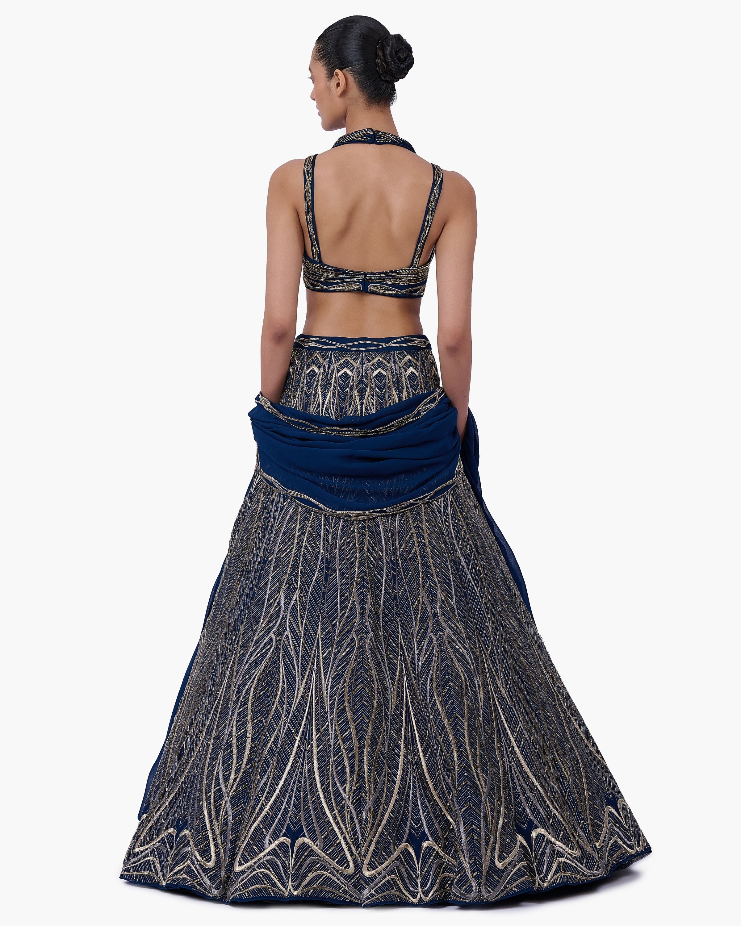 The Linear Embroidered Lehenga