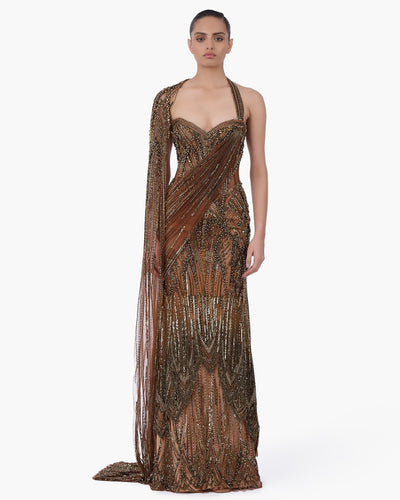 The Aurum Dominion Sari Gown