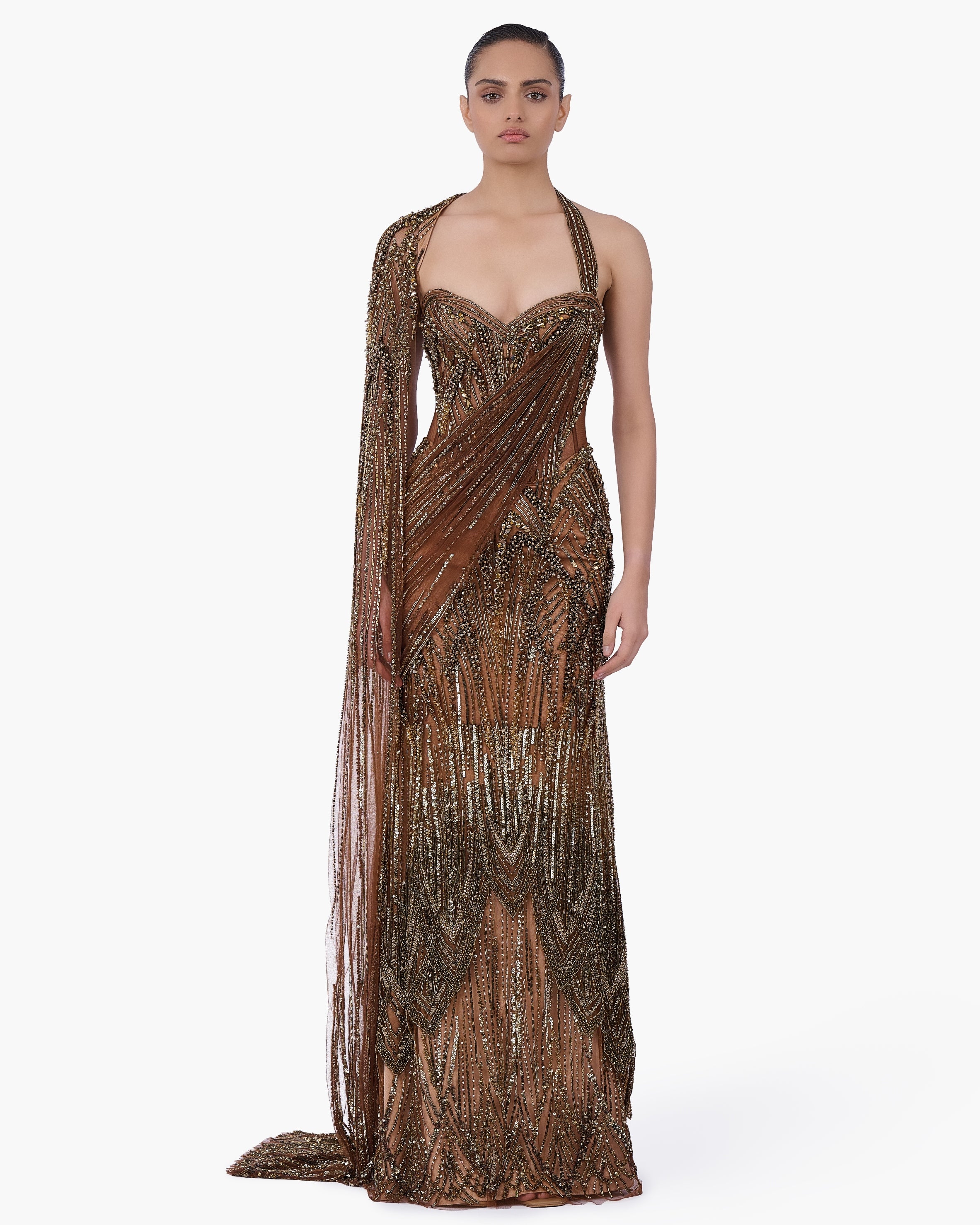 The Aurum Dominion Sari Gown