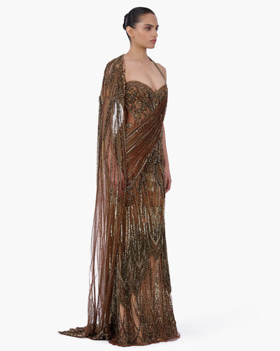 The Aurum Dominion Sari Gown