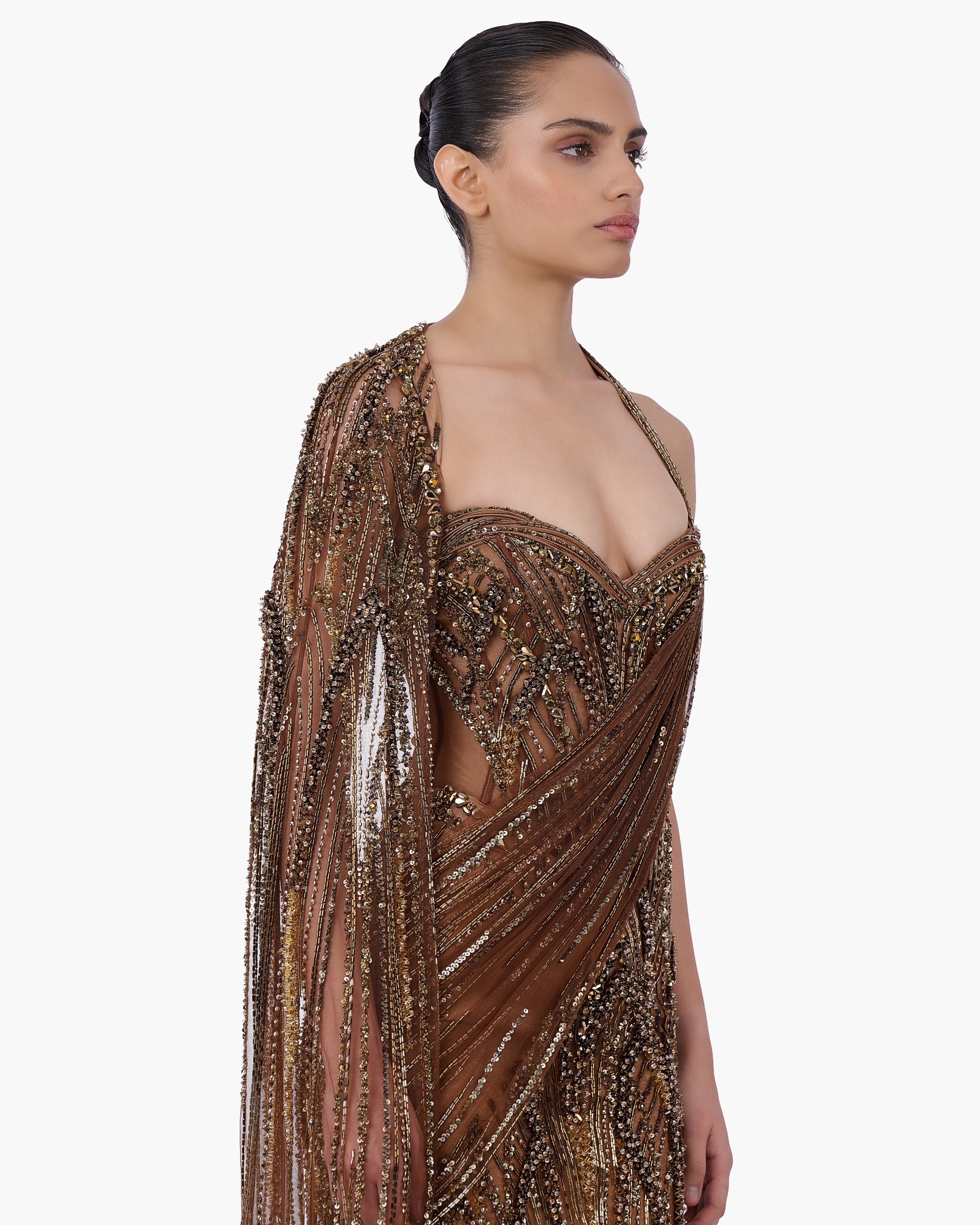 The Aurum Dominion Sari Gown
