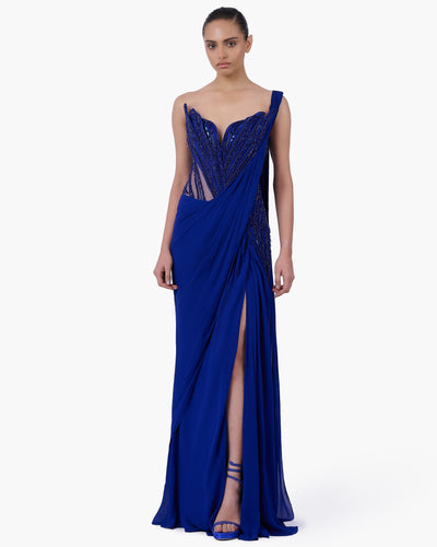 The Embellished Bodice Sari Gown