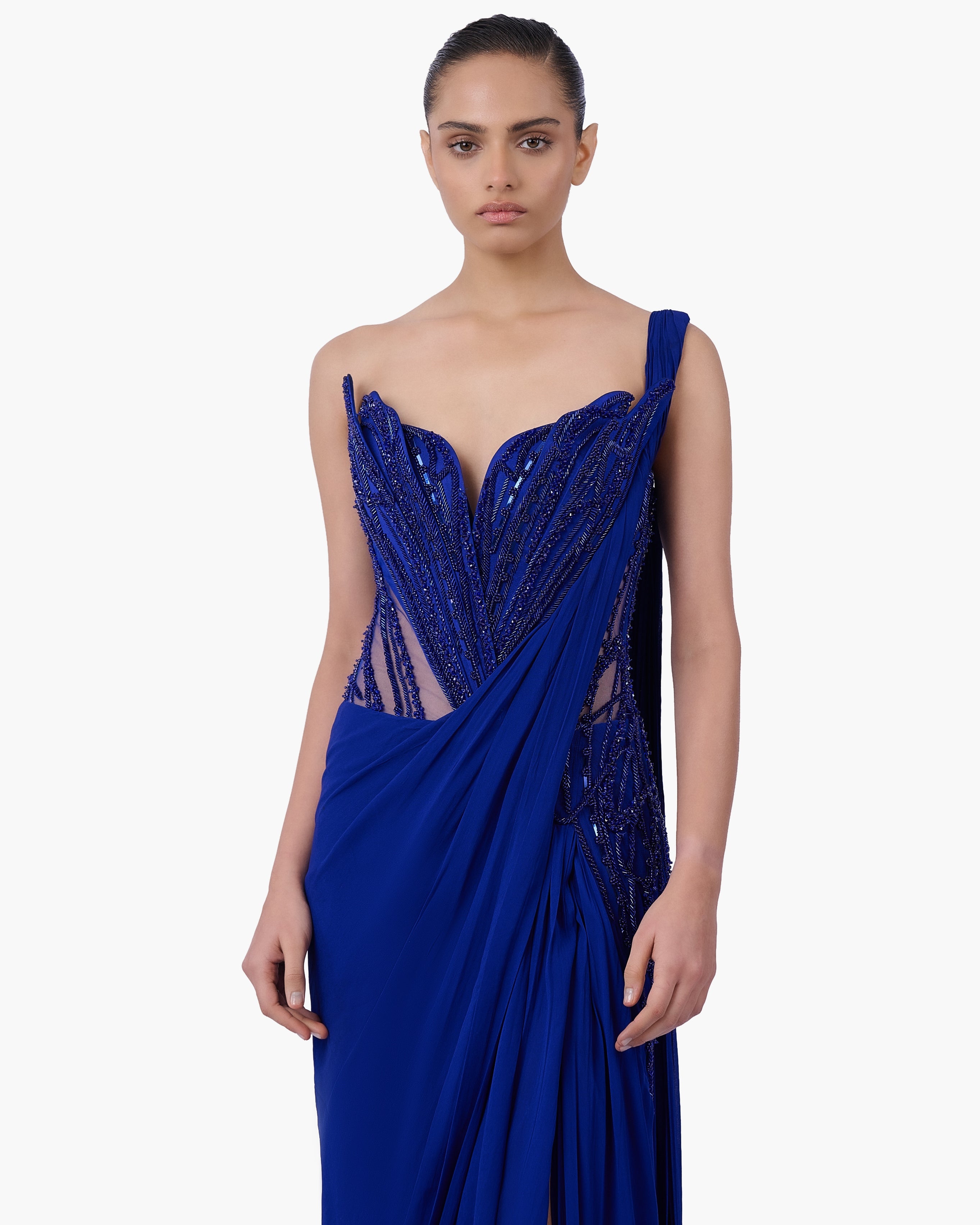 The Embellished Bodice Sari Gown