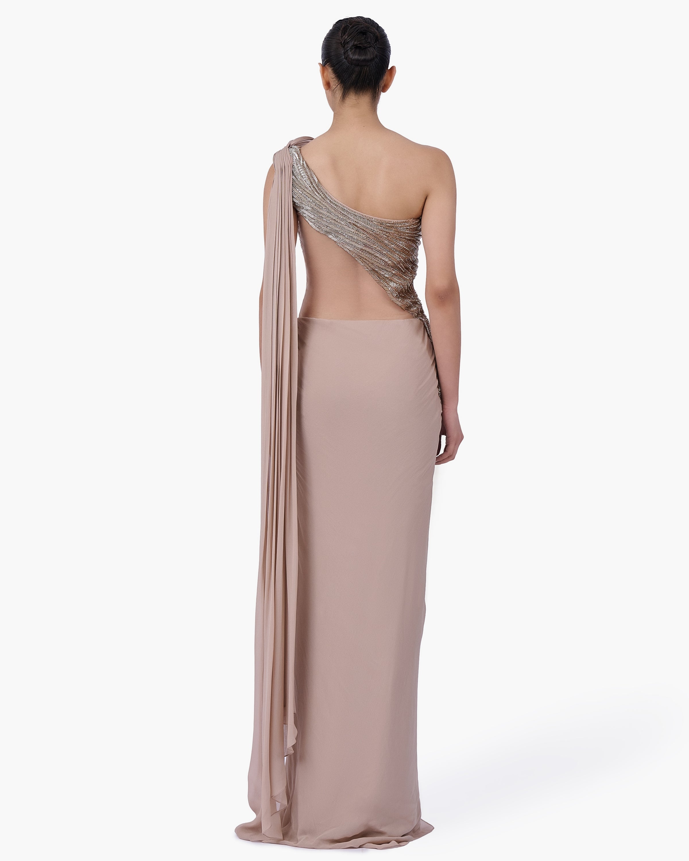 The Champagne Reverie Sari Gown