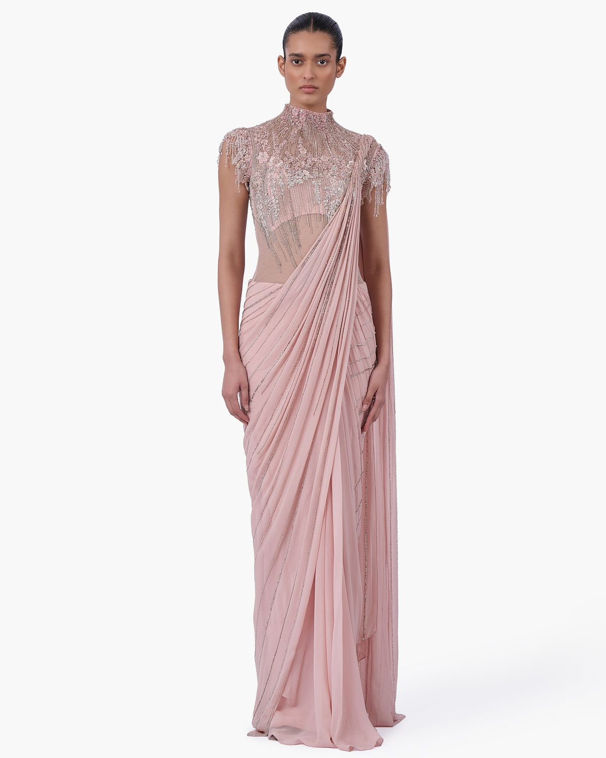 The Blush Sovereign Sari Gown
