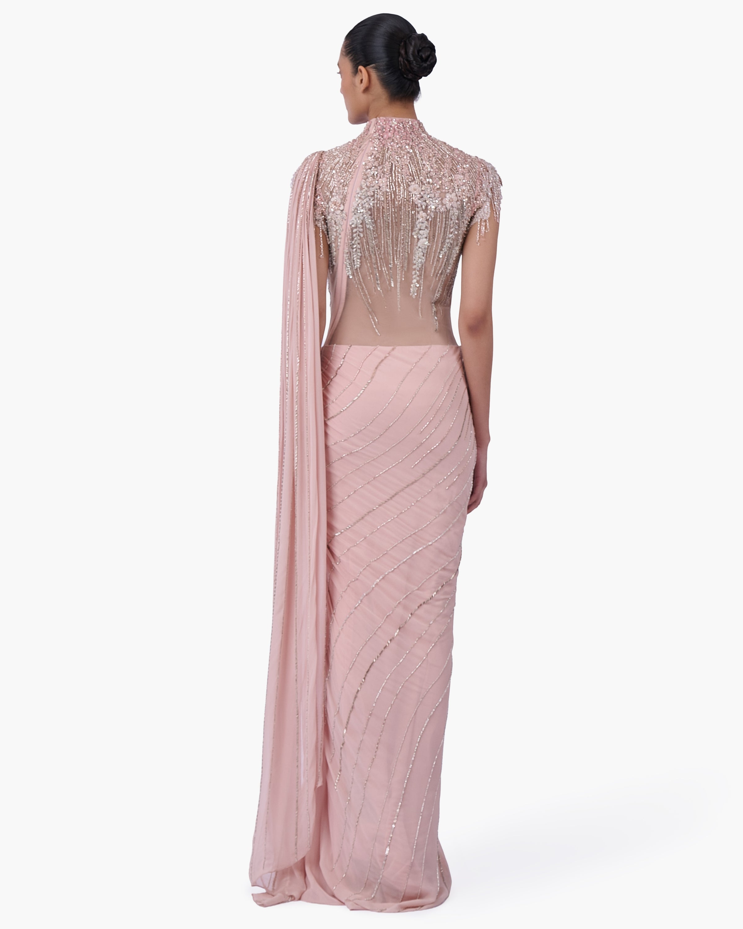 The Blush Sovereign Sari Gown