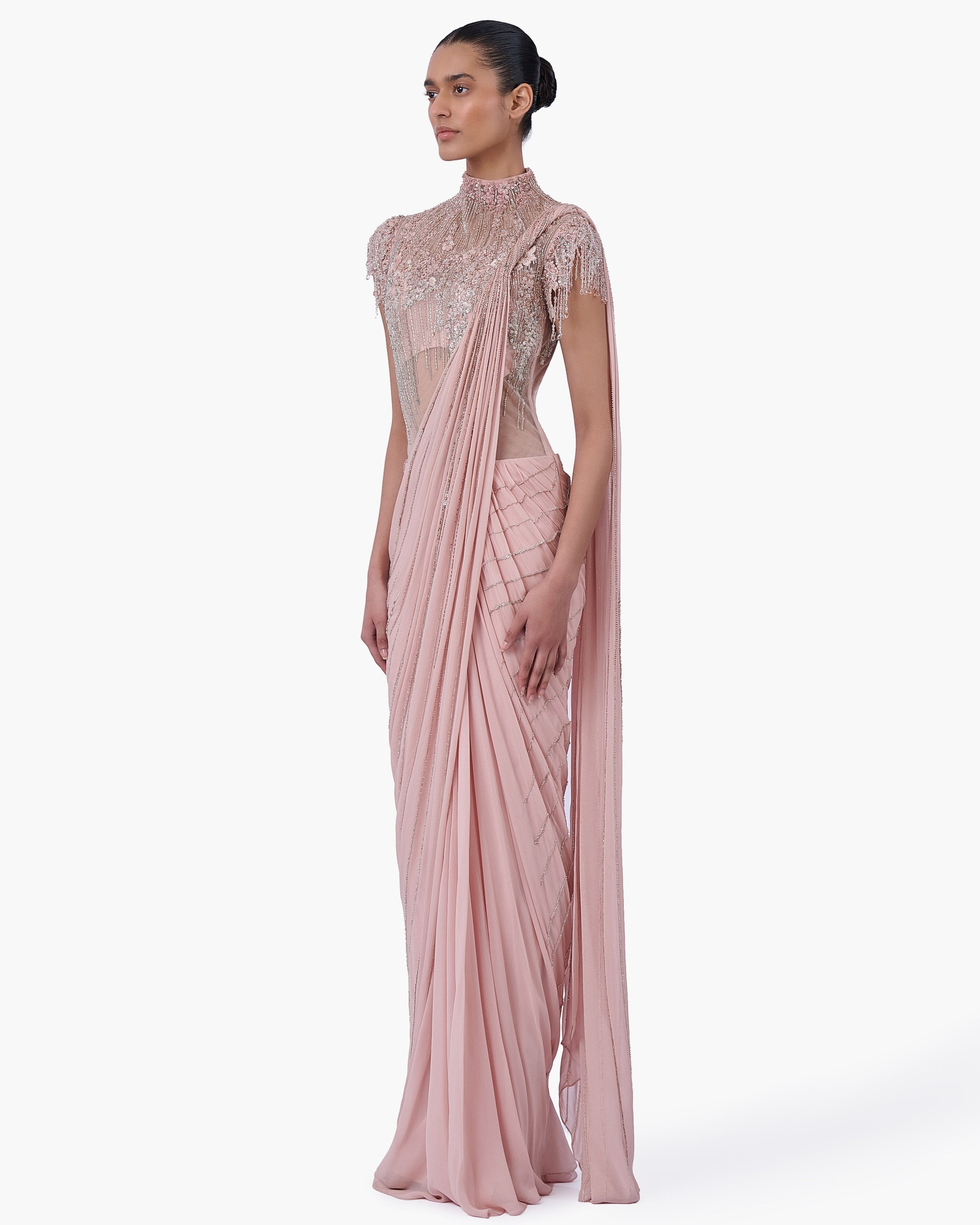 The Blush Sovereign Sari Gown