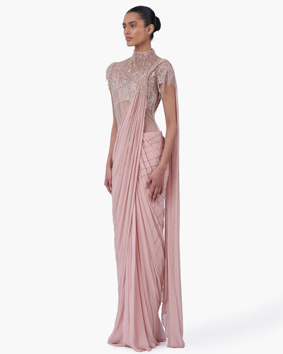 The Blush Sovereign Sari Gown