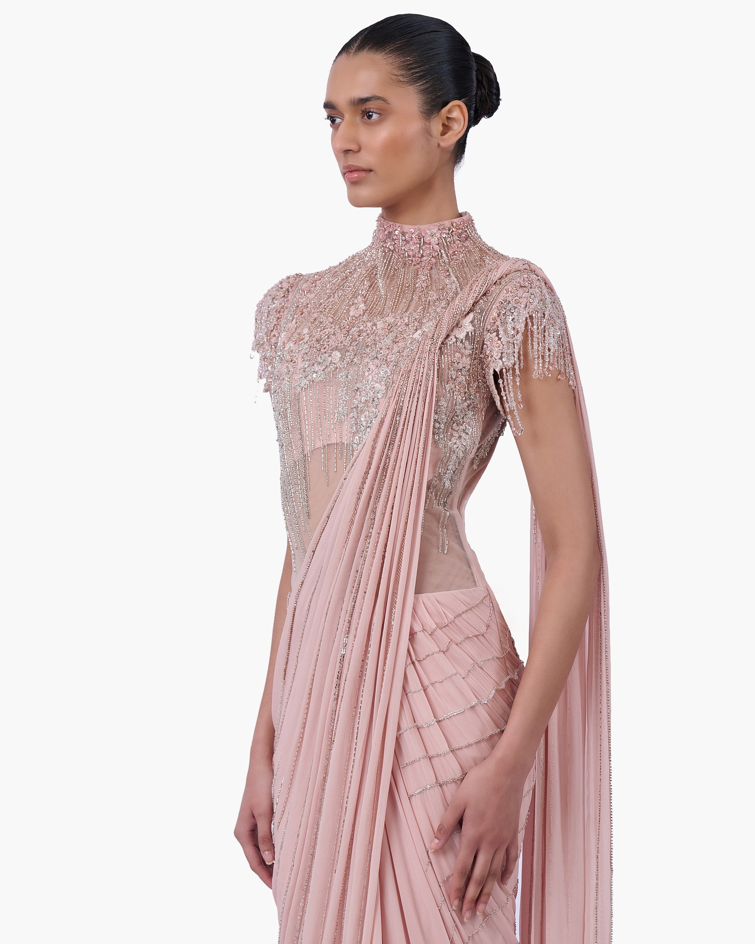 The Blush Sovereign Sari Gown