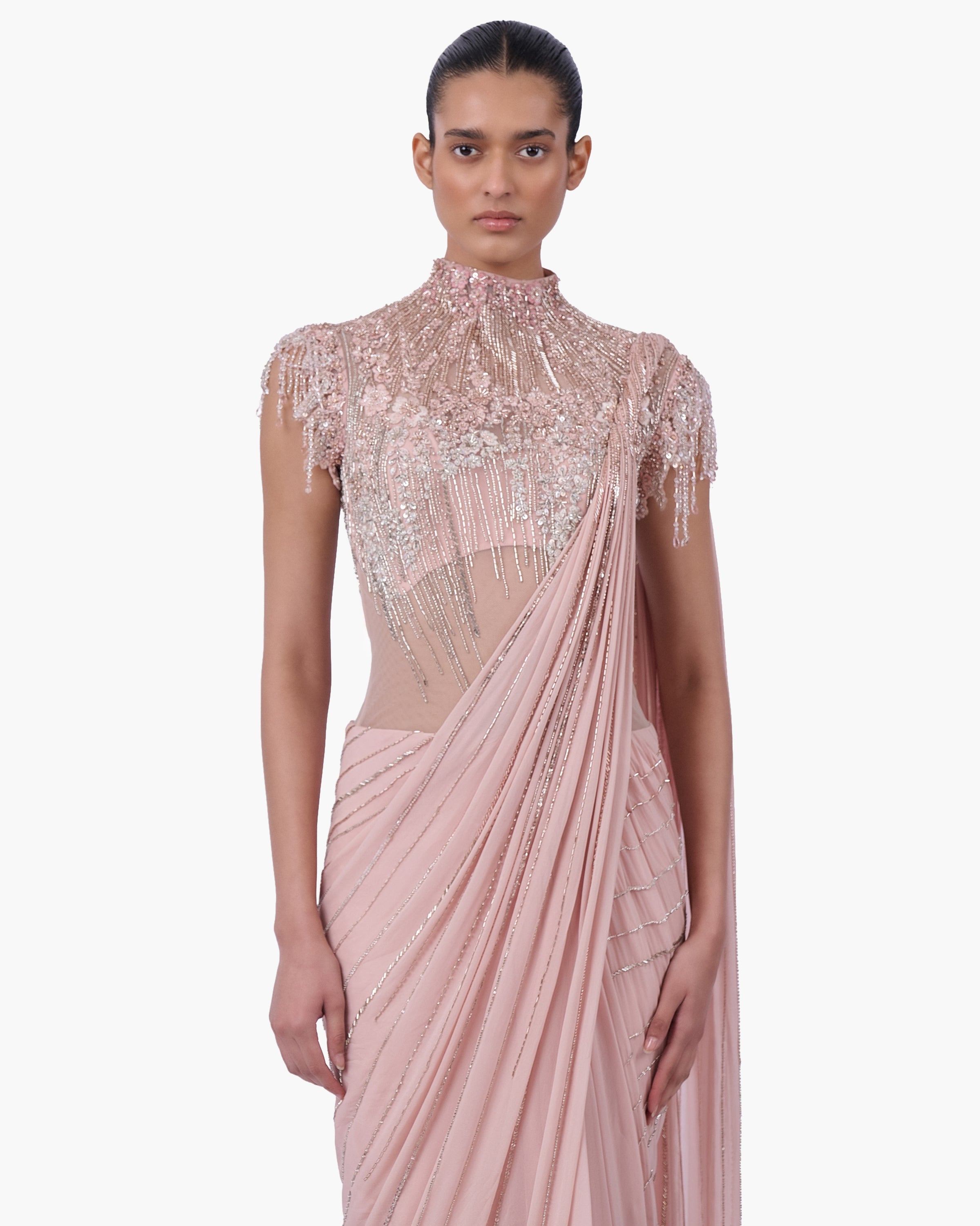 The Blush Sovereign Sari Gown