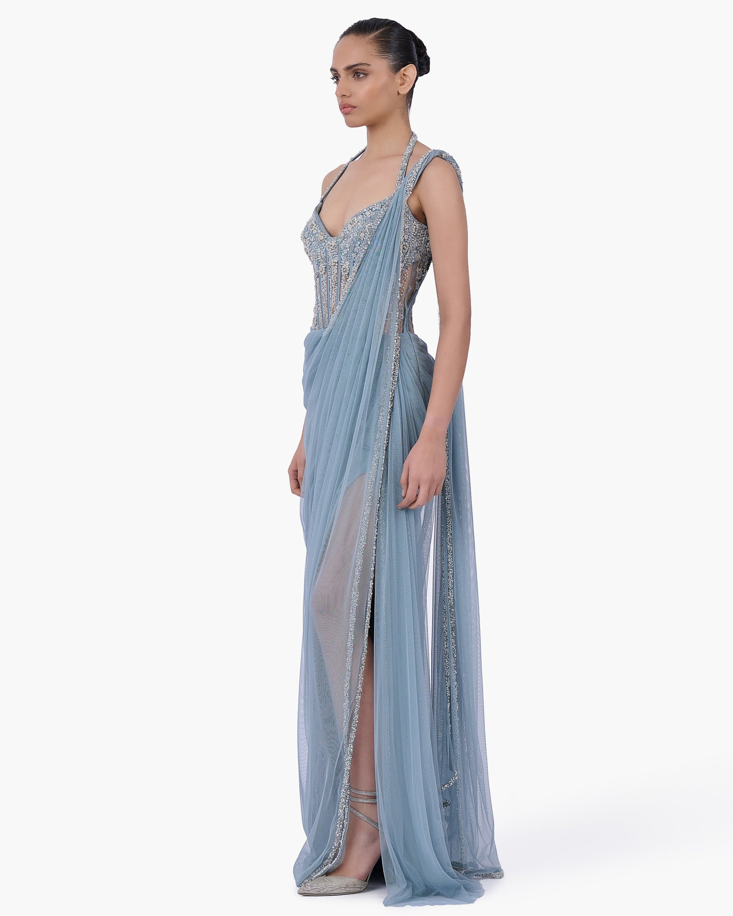 The Skydust Sari Gown