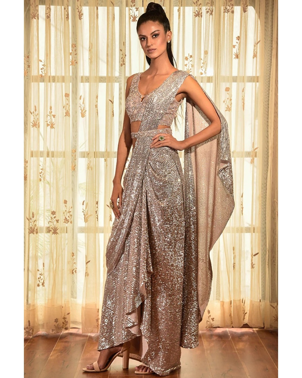 Sweet Poetess Drape Sari Gown