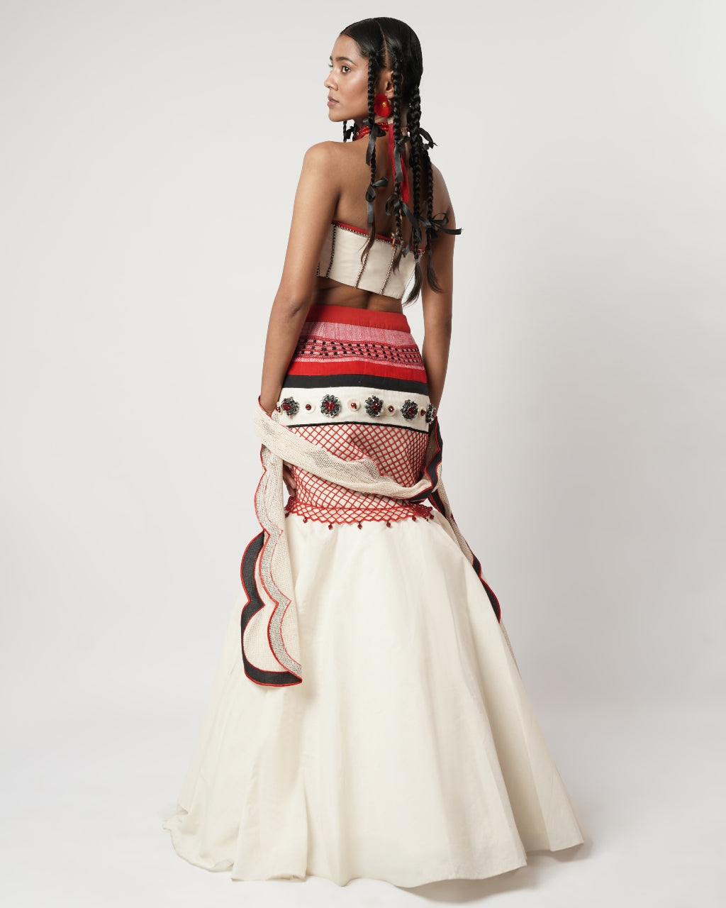 Layered Floret Naga-Fish Skirt