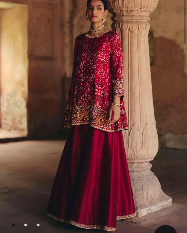 Red Patola Kurta – Sharara