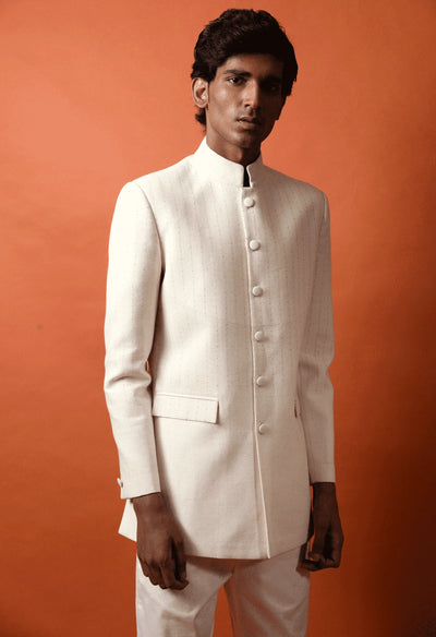 Ivory Drops Bandhgala Set