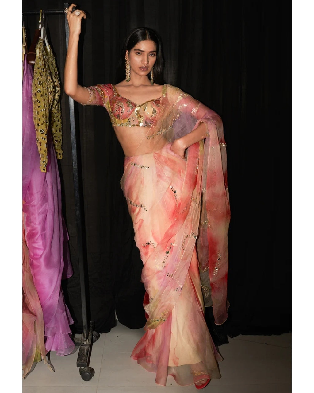 Zubieda Draped Sari Set