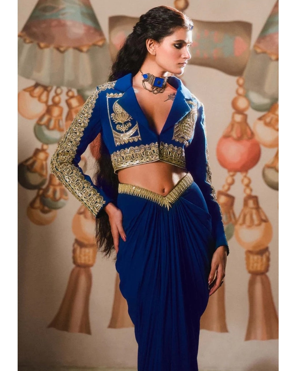 The Saanjh Baug Cropped Blazer Set