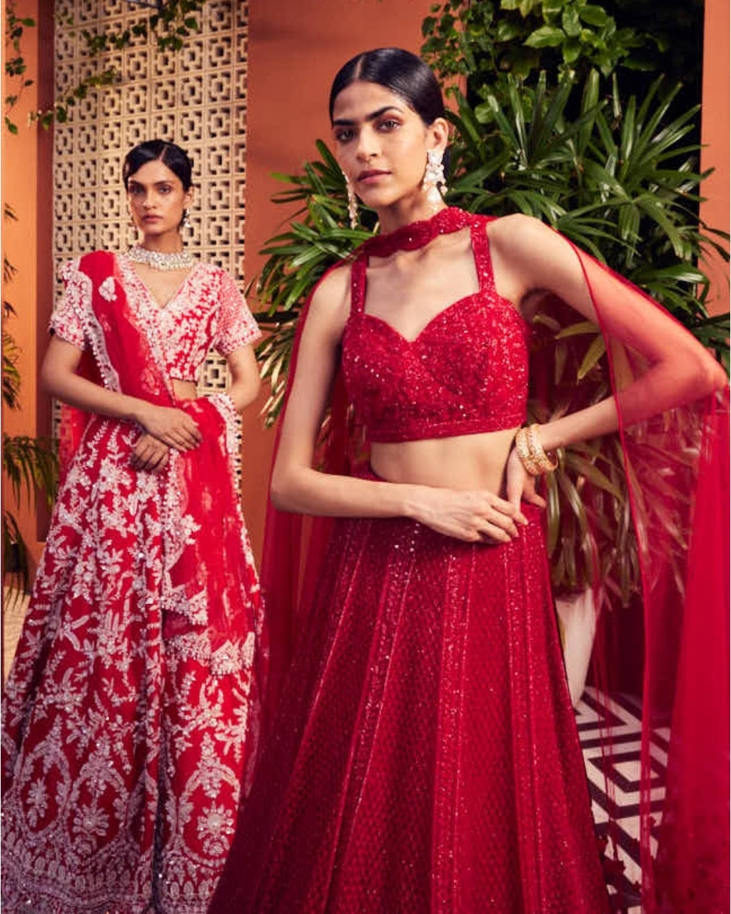 Red Rio Lehenga Set