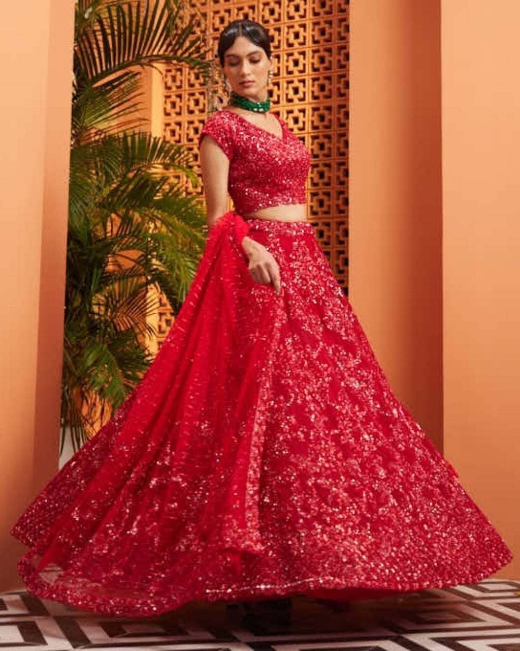 Red Zoya Lehenga Set