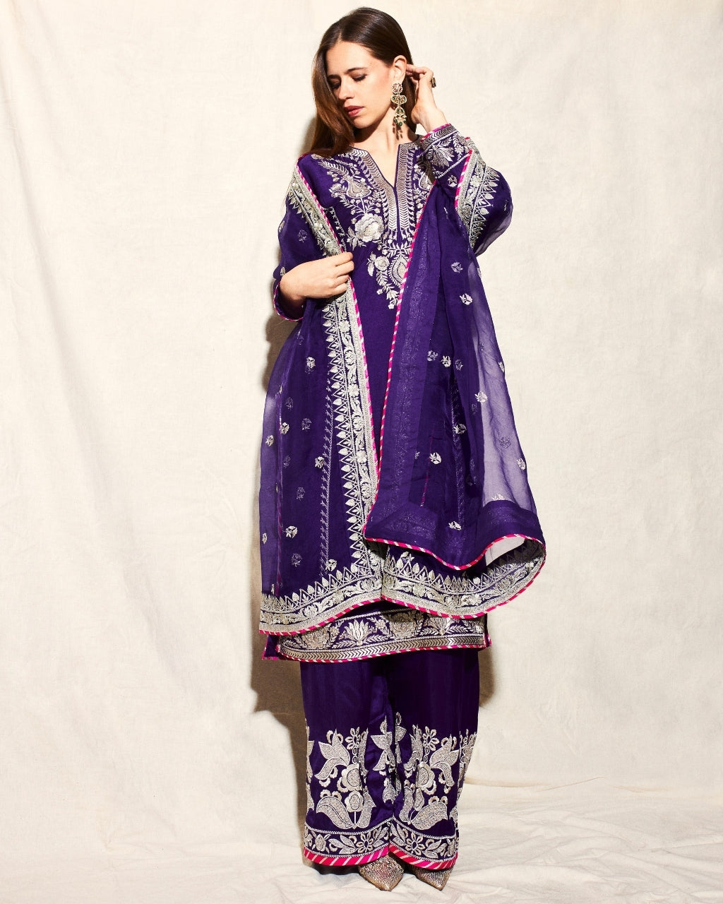 Golconda Amaya Purple Palazzo Set