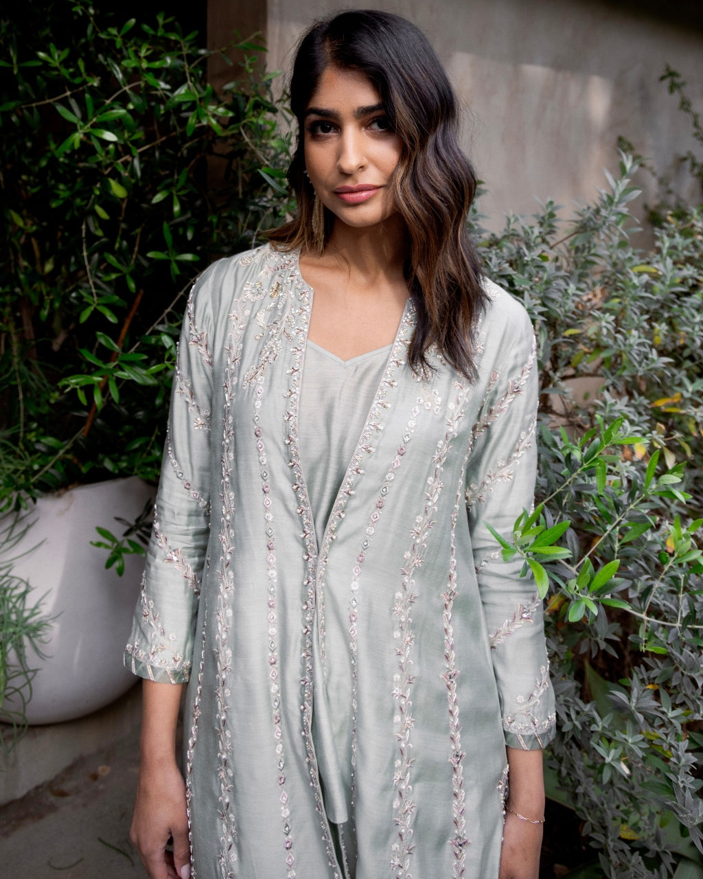 Sage Green Embroidered Borgia Set