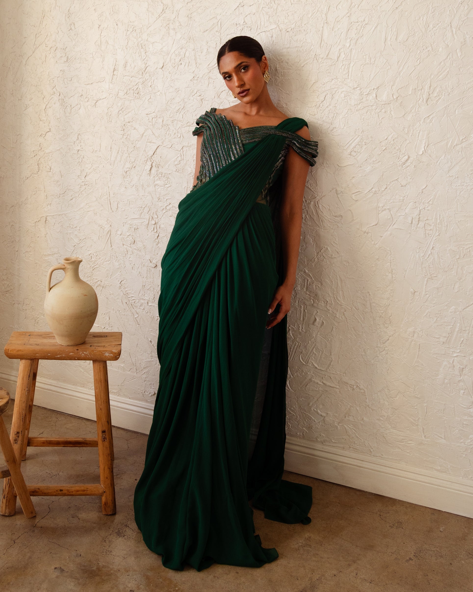The Orbit Bloom Sari Gown