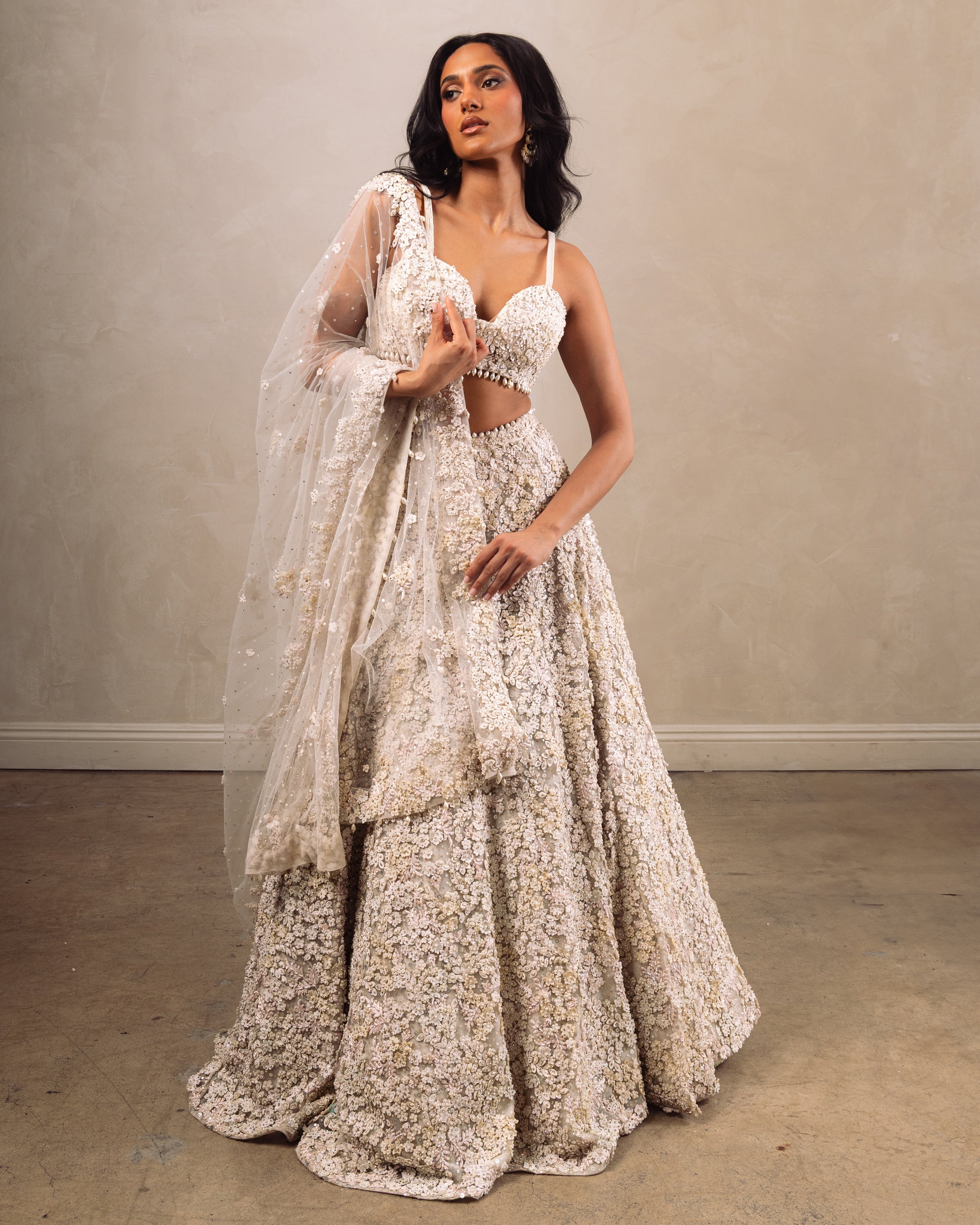 Saina Multi-Colored Three-Dimensional Lehenga Set