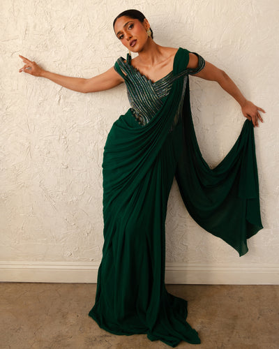 The Orbit Bloom Sari Gown